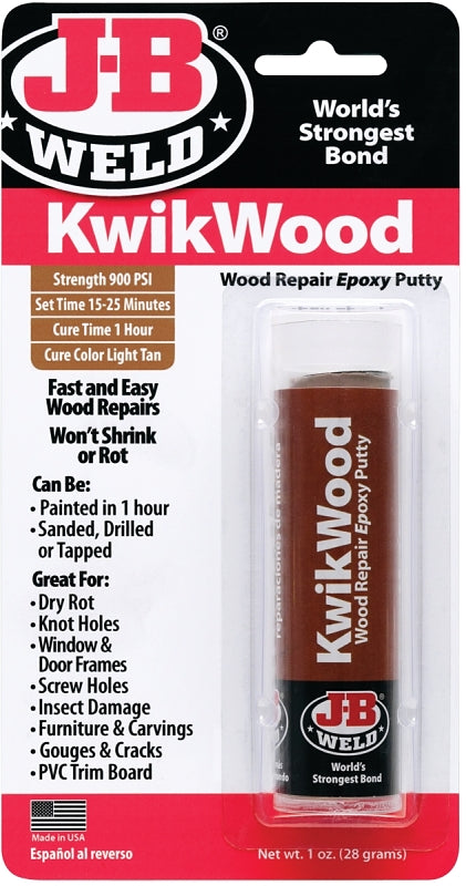 J-B Weld 8257 Epoxy Putty, Light Tan, 1 oz, Stick Pack