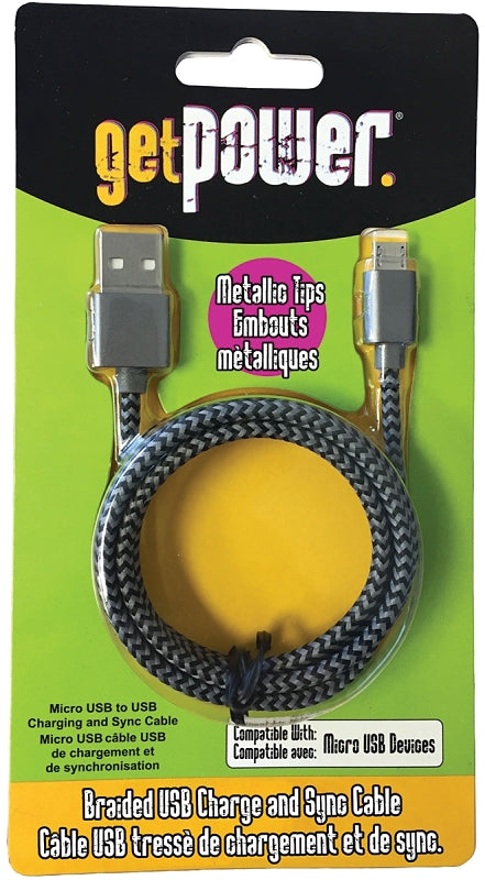 GetPower GP-USB-BRM USB Charging and Sync Cable, 3 ft L