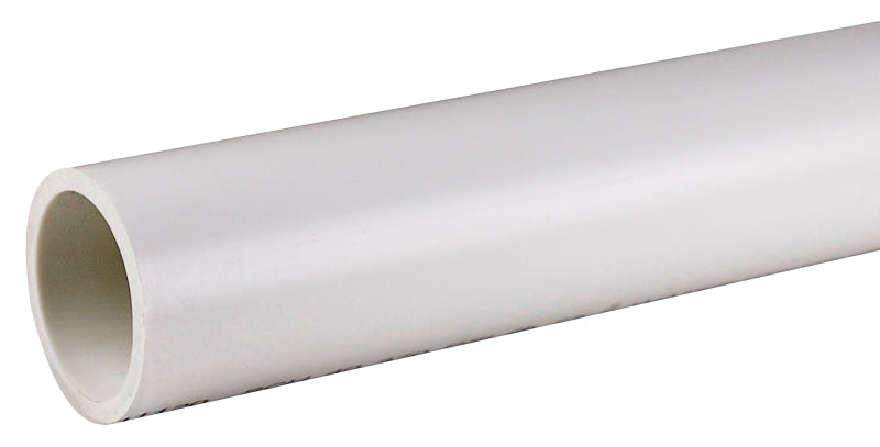 JM Eagle Schedule Series 1586 Pipe, 1-1/4 in, 10 ft L, Solvent Weld, SCH 40 Schedule, PVC, White