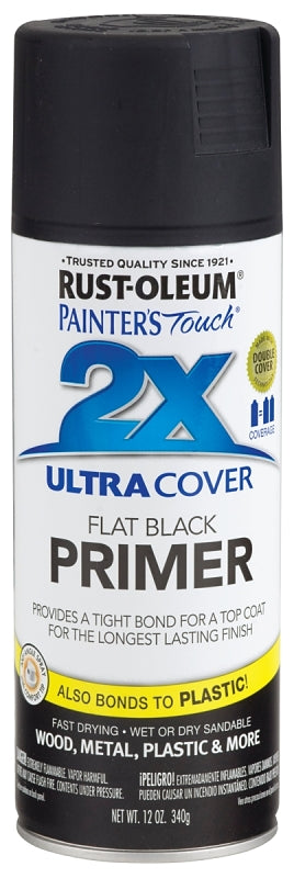 2X Ultra Cover 249846 Spray Paint, Flat, Black, 12 oz, Can