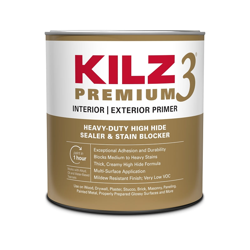 Kilz 13002 Primer, Thick, White, 1 qt, Can