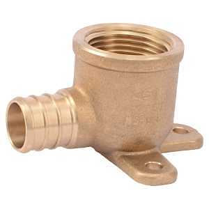SharkBite UC340LFA Drop Ear Pipe Elbow, 3/4 in, Barb x FNPT, 90 deg Angle, Brass, 200 psi Pressure