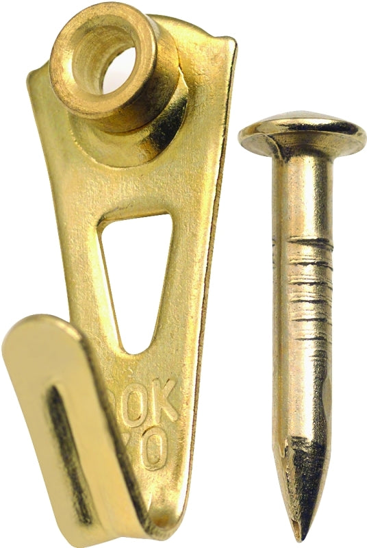 OOK 50035 Picture Hanger, 30 lb, Steel, Brass, Gold
