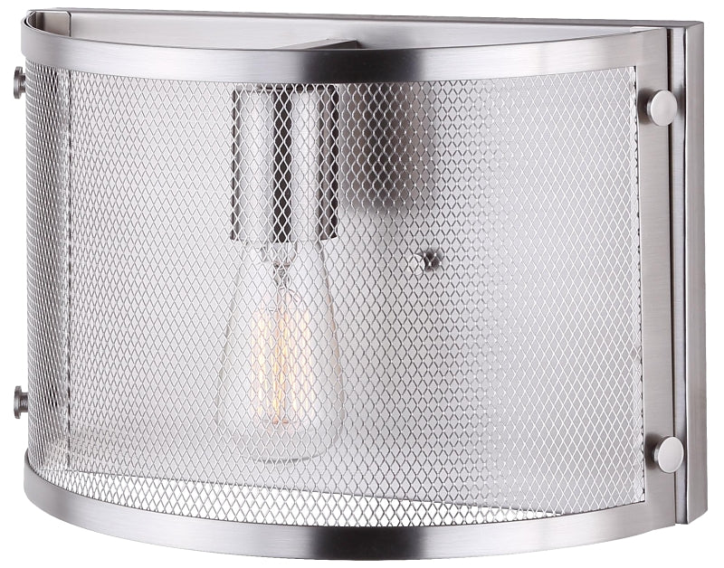 Canarm BECKETT Series IWL626A11BN Wall Light, 100 W, Incandescent Lamp, Brushed Nickel Fixture