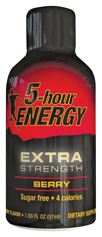 5-hour ENERGY 718128 Sugar-Free Energy Drink, Liquid, Berry Flavor, 2 oz Bottle