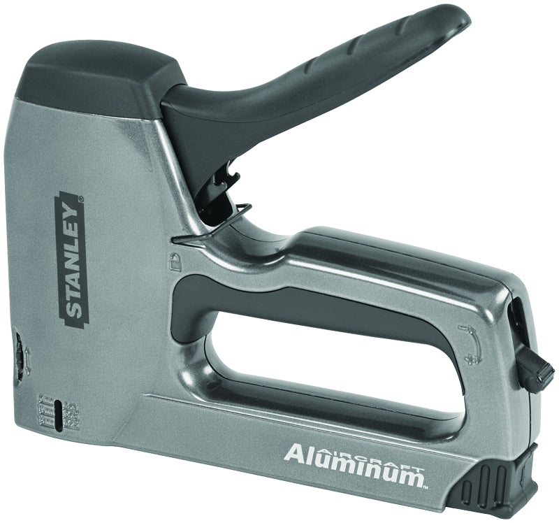 Stanley SharpShooter Series TR250 Staple/Brad Nail Gun, 20 Magazine, 27/64 in W Crown, 1/4 to 9/16 in L Leg, Black/Gray