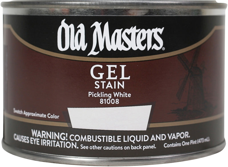 Old Masters 81008 Gel Stain, Pickling White, Liquid, 1 pt, Can