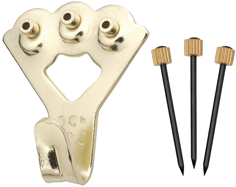 OOK 50026 Picture Hanger, 75 lb, Steel, Brass, Gold
