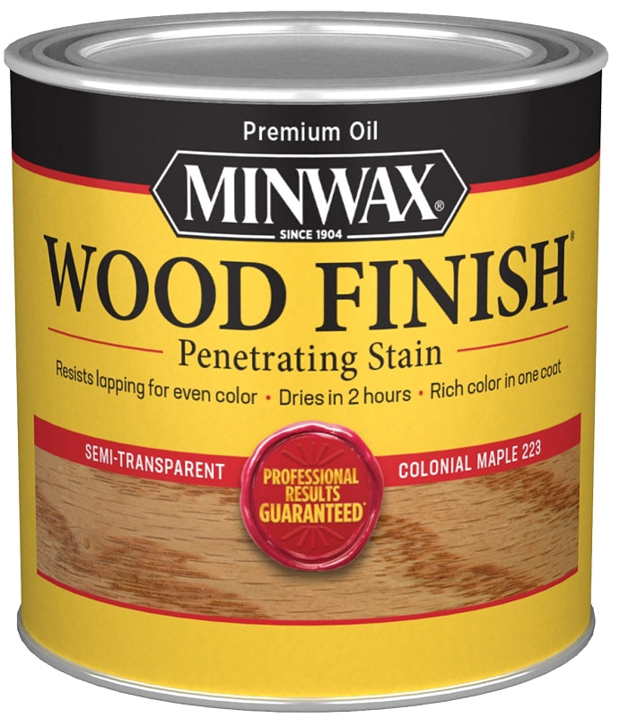 Minwax Wood Finish 222304444 Wood Stain, Satin, Colonial Maple, Liquid, 0.5 pt, Can