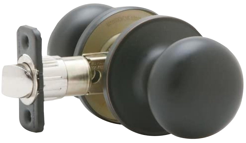 Dexter J Series J10V STR 716 Hall and Closet Passage Lock, Knob Handle, Metal, Aged Bronze, 2-3/8, 2-3/4 in Backset