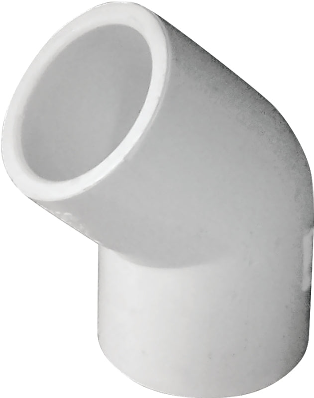 Xirtec 140 435481 Pipe Elbow, 1/2 in, Socket, 45 deg Angle, PVC, White, SCH 40 Schedule, 150 psi Pressure