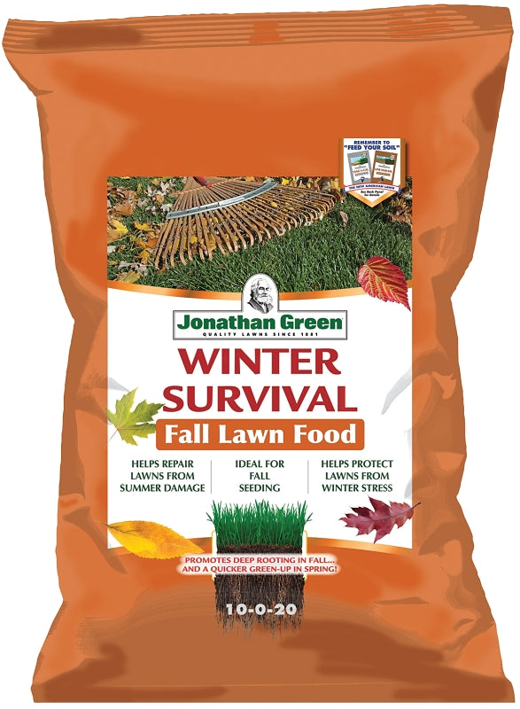 Jonathan Green 12414 Fall Lawn Fertilizer, 45 lb Bag, Granular, 10-0-20 N-P-K Ratio