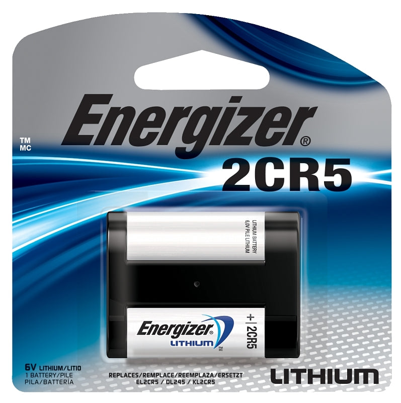 Energizer EL2CR5 EL2CR5BP Battery, 6 V Battery, 1500 mAh, Lithium, Manganese Dioxide