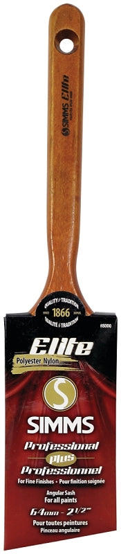 Elite 8000-64 Angular Sash Brush, 2-1/2 in W, 2-7/8 in L Bristle, Nylon/Polyester Bristle