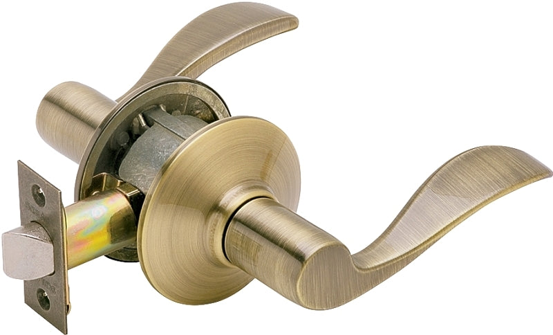 Schlage Accent Series F10 ACC 609 Passage Lever Lockset, Mechanical Lock, Antique Brass, Lever Handle, Metal