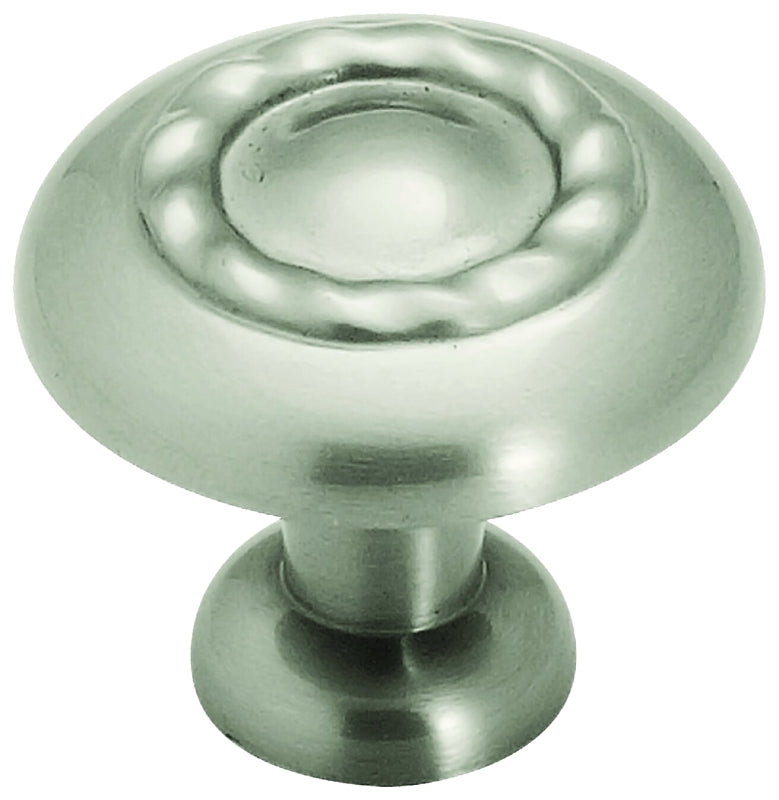 Amerock Inspirations Series TPK1585G10 Cabinet Knob, 1-1/16 in Projection, Zinc, Satin Nickel