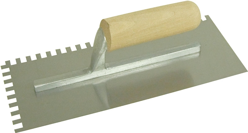 QLT 975 Trowel, 11 in L, 4-1/2 in W, Square Notch, Straight Handle