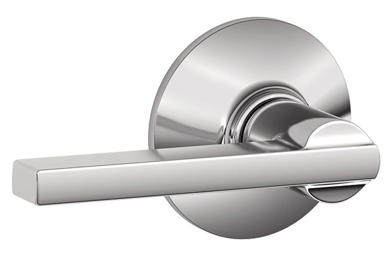 Schlage Latitude Series F10AVLAT625 Door Lever, Mechanical Lock, Bright Chrome, Lever Handle, Metal, Residential