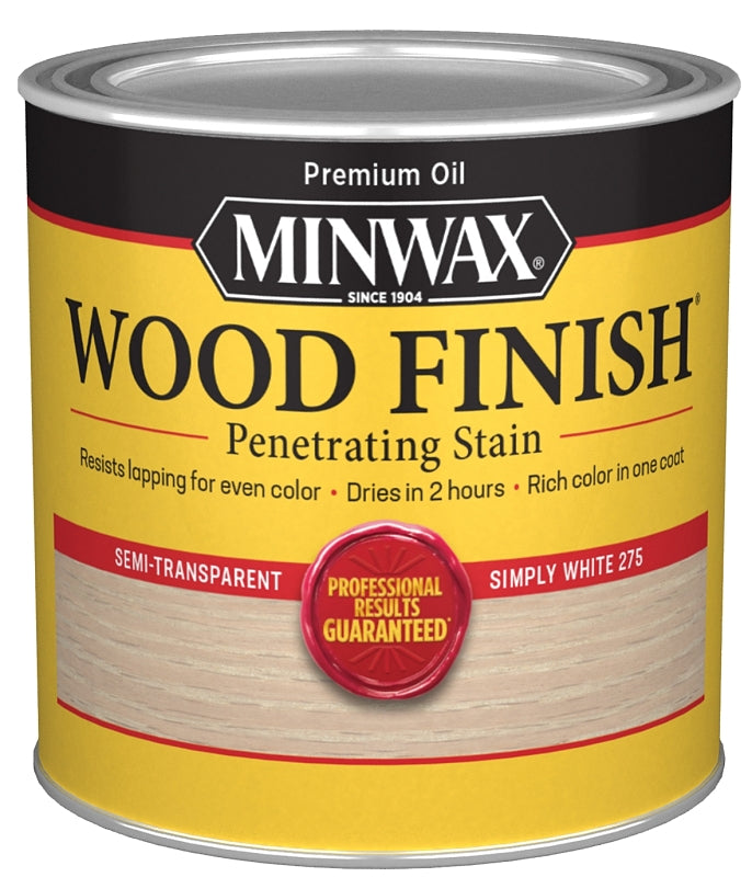 Minwax 227654444 Wood Stain, White, Liquid, 0.5 pt, Can