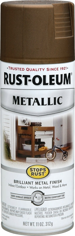 Stops Rust 7274830 Rust Preventative Spray Paint, Metallic, Antique Brass, 11 oz, Can