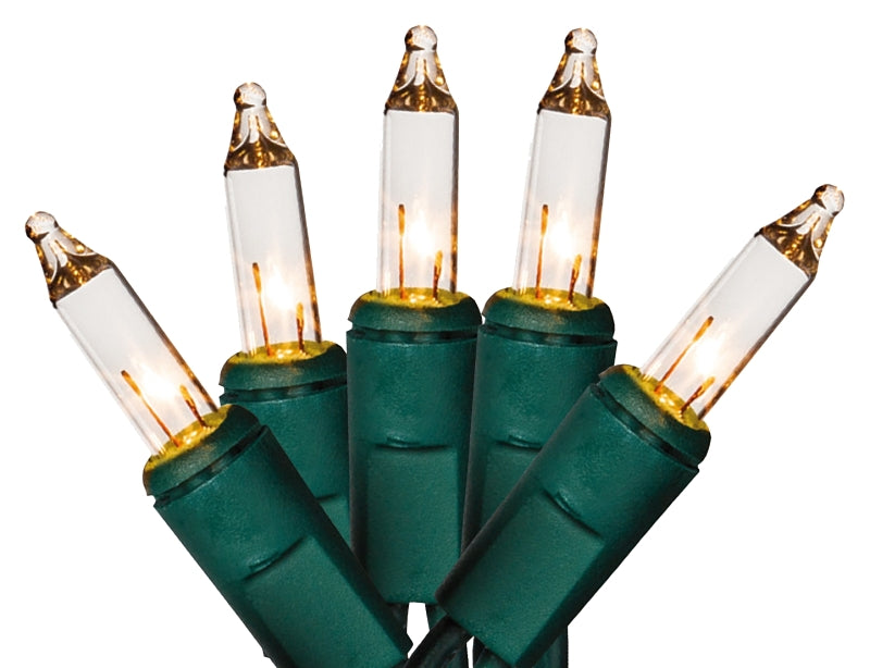 Hometown Holidays U10Y082B Light Set, Christmas, 120 V, 40.8 W, 100-Lamp, Incandescent Lamp, Clear Lamp, 21.96 ft L