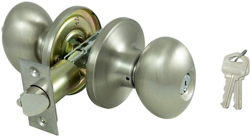 ProSource Entry Knob Lockset, TYL Tubular, Satin Nickel