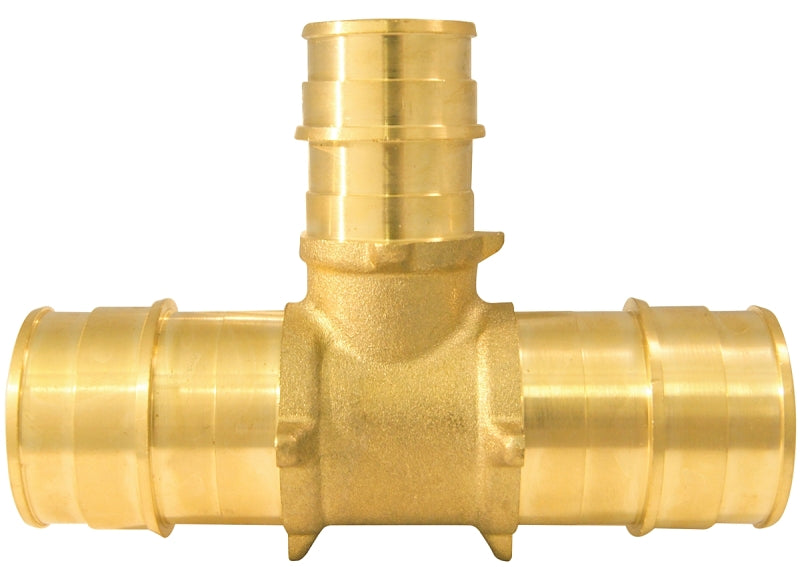 Apollo Valves Expansion Series EPXT1134 Pipe Tee, 1 x 3/4 in, Barb, Brass, 200 psi Pressure