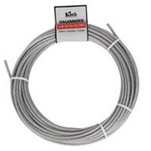 Koch A40124 Aircraft Cable, 1/8 in Dia, 50 ft L, 340 lb Working Load, Galvanized