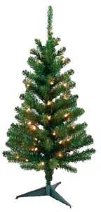 Hometown Holidays 07724 Pre-Lit Tree, 24 in H, Tillamook Fir Family, 110 V, Mini Bulb, Clear Light