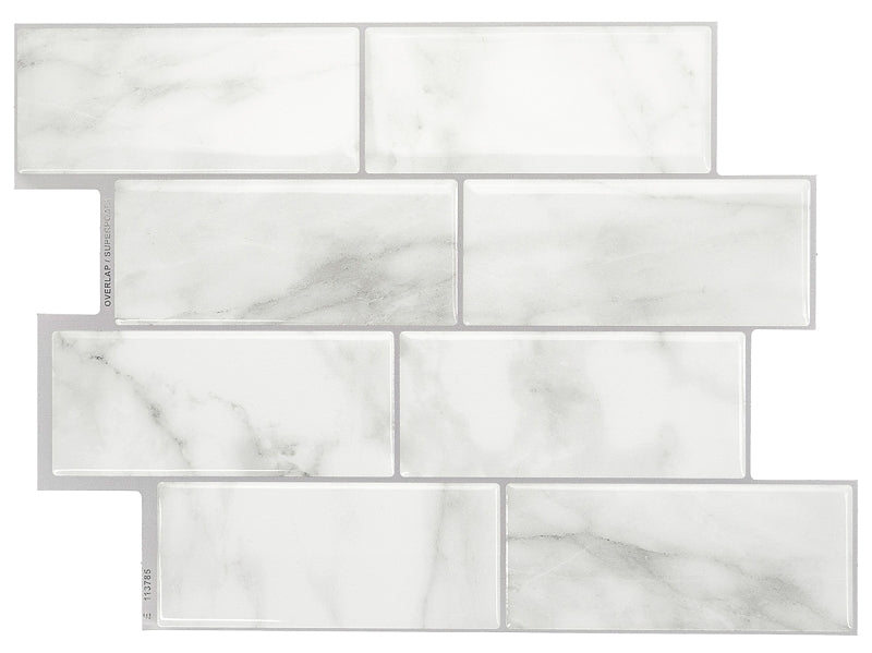 Smart Tiles Mosaik Series SM1080-4 Wall Tile, 8.38 in L Tile, 11.56 in W Tile, Straight Edge, Metro Carrera Pattern