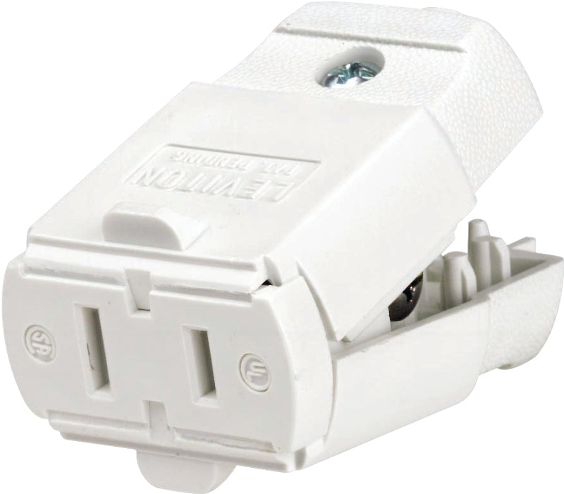 Leviton C22-00102-0WP Electrical Connector, 2 -Pole, 15 A, 125 V, NEMA: NEMA 1-15R, White