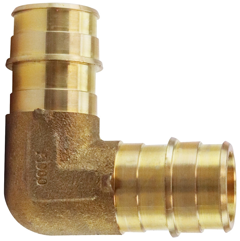 Apollo Valves EPXE3434 Pipe Elbow, 3/4 in, Barb, 90 deg Angle, Brass, 200 psi Pressure