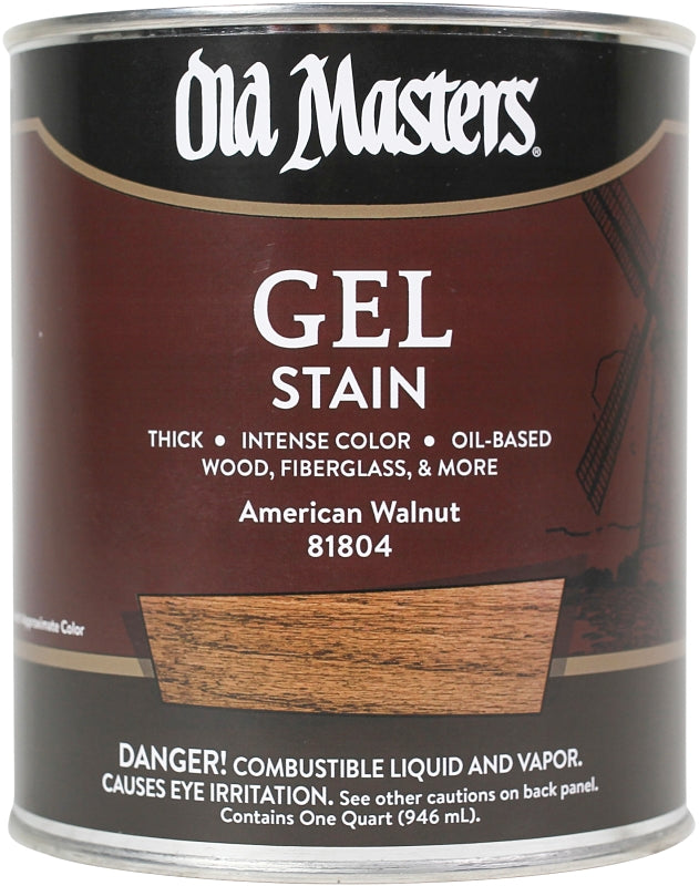 Old Masters 81804 Gel Stain, American Walnut, Liquid, 1 qt, Can