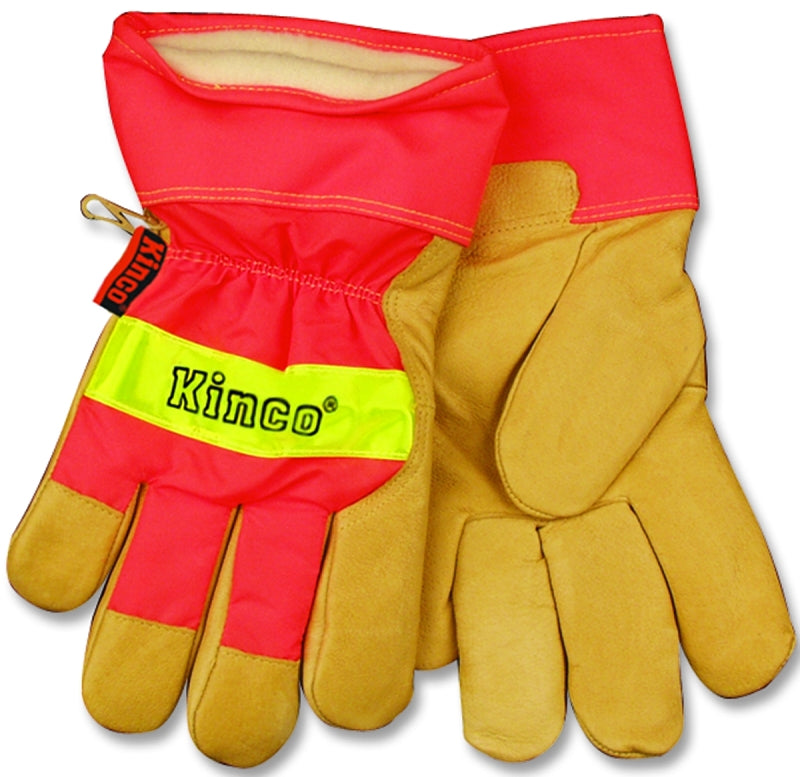 Heatkeep 1938-L Work Gloves, Men's, L, Wing Thumb, Orange/Palamino