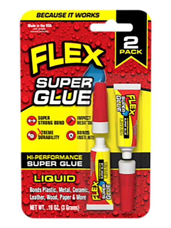 Flex Seal SGLIQ2X3 High Performance Super Glue, Liquid, Clear, 6 g Tube