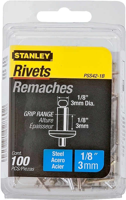 Stanley PSS42-1B Pop Rivet, High-Strength, Reusable, Galvanized Steel