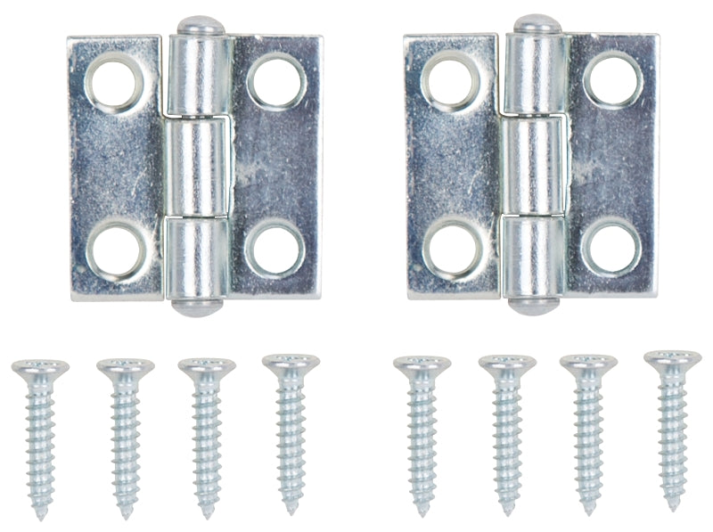 ProSource LR-047-PS Cabinet Hinge, Steel, Zinc, Fixed Pin, 180 deg Range of Motion, Full Mortise Mounting, 7 (Pair) lb