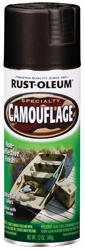 Specialty 1916830 Camouflage Spray Paint, Ultra Flat, Black, 12 oz, Can