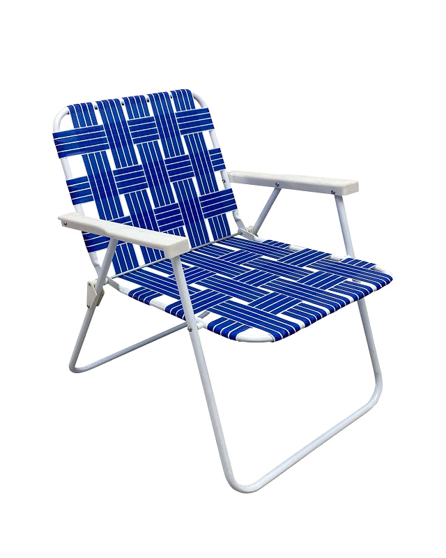 Seasonal Trends AC4007-BLUE Folding Web Chair, 22.83 in W, 23.62 in D, 30.71 in H, 250 lbs Capacity, Steel Frame