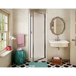 Maax Jasmin 106096-000-002-10 Shower Stall, 29-3/4 in L, 32 in W, 74-3/8 in H, Fiberglass, Alcove Installation