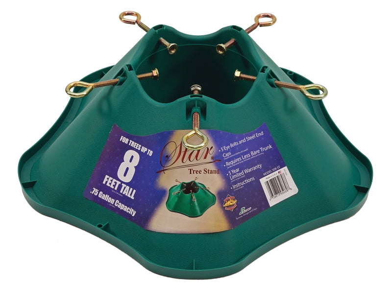 Jack-Post 508-ST Natural Tree Stand, 7 in H, Plastic, Green