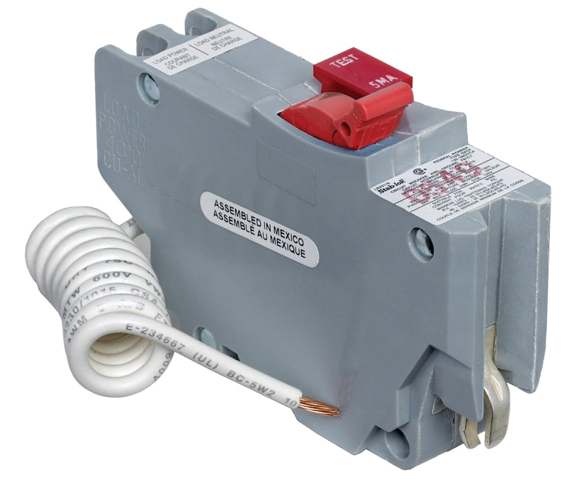 Square D Stab-lok NAGF20 Circuit Breaker, Mini, 20 A, 1 -Pole, 120 VAC, Plug Mounting, Gray