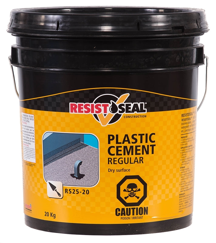 Resistoseal 53005 Regular Plastic Cement, Black, Liquid, 44 lb