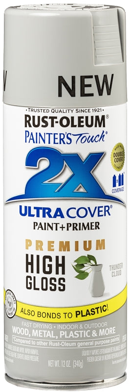 2X Ultra Cover 355060 Spray Paint, High-Gloss, Thunder Cloud, 12 oz, Can