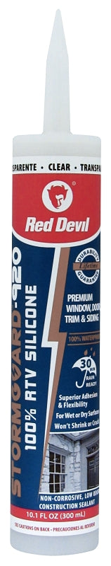 Red Devil STORMGUARD 787 Silicone Sealant, Clear, 10 to 100 deg F, 300 mL Cartridge
