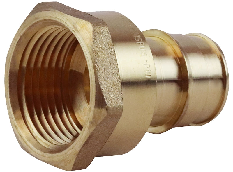 Apollo Valves EPXFA3434 Pipe Adapter, 3/4 in, PEX-A Barb x FPT, Brass, 200 psi Pressure