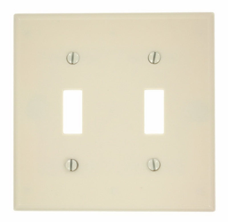 Leviton 000-78009-000 Non-Metallic Wallplate, 4-1/2 in L, 2-3/4 in W, 2 -Gang, Thermoset, Light Almond, Smooth