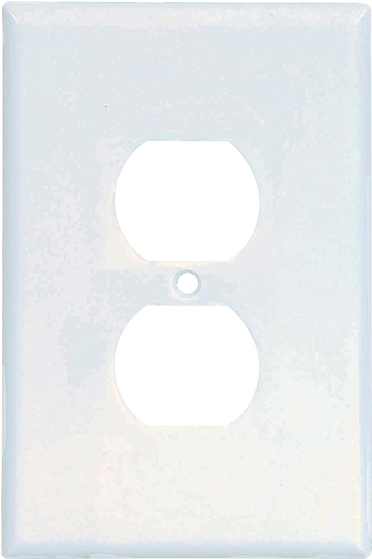 Eaton Wiring Devices 2142W-BOX Receptacle Wallplate, 5-1/4 in L, 3-1/2 in W, 1 -Gang, Thermoset, White, High-Gloss