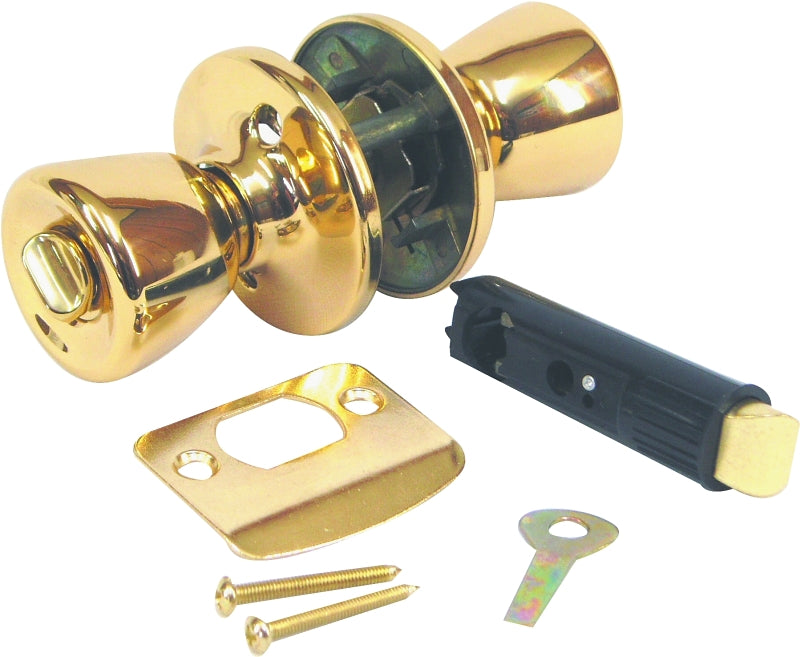 US Hardware D-600B Door Privacy Lockset, Metal, Brass