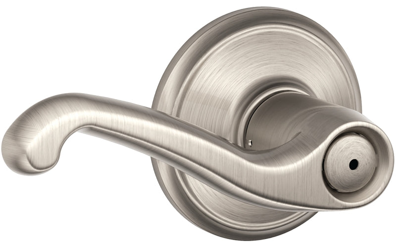 Schlage F Series F40FLA619 Privacy Lever, Mechanical Lock, Satin Nickel, Lever Handle, Metal, Residential, Grade 2 Grade